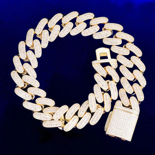 アクセサリー iced out Miami necklace Iced Out Clasp Miami Chain Necklace 【SILVER】 | Glitter