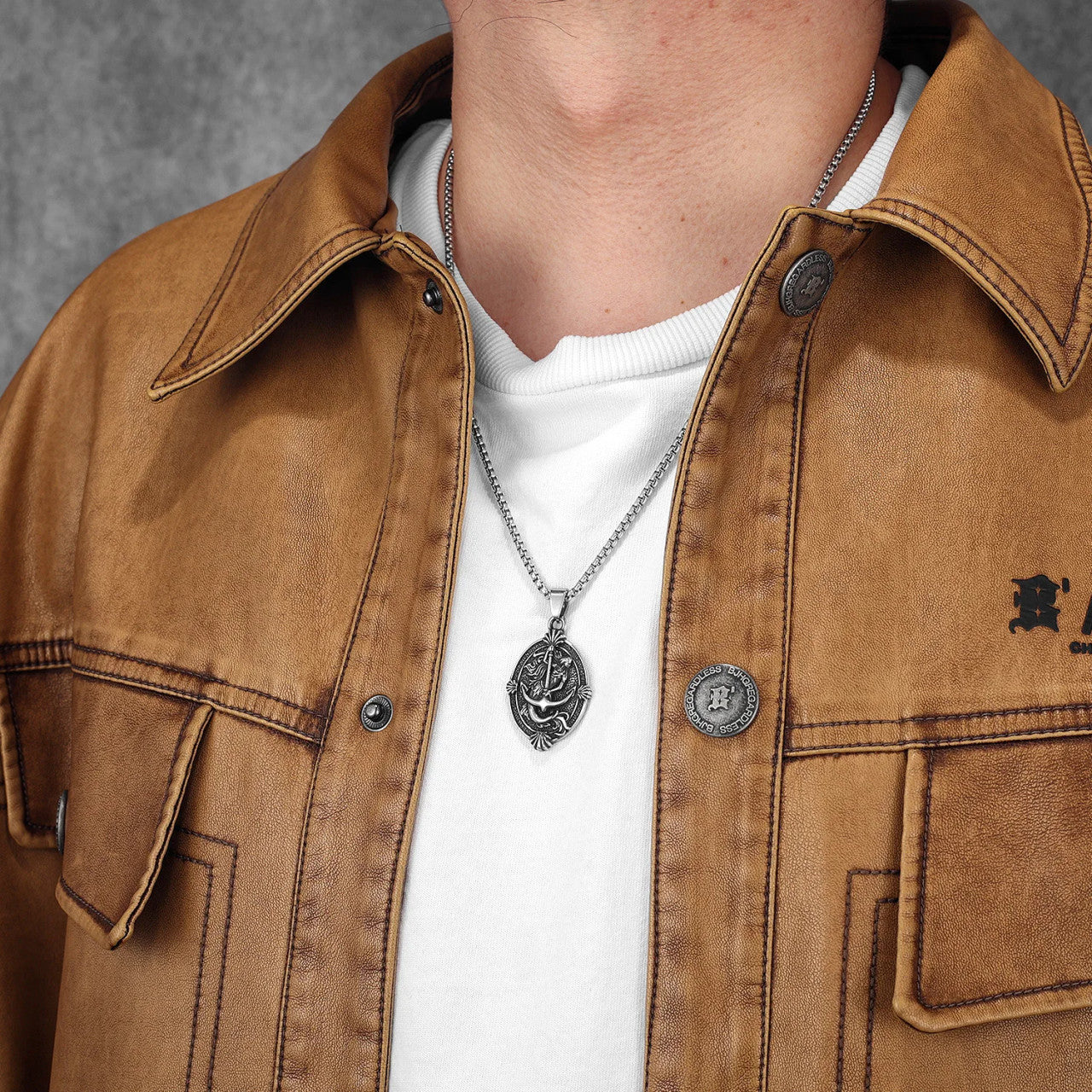 Anchor Mermaid | Solid Stainless Steel Mythical Melia Sea Amulet Necklace