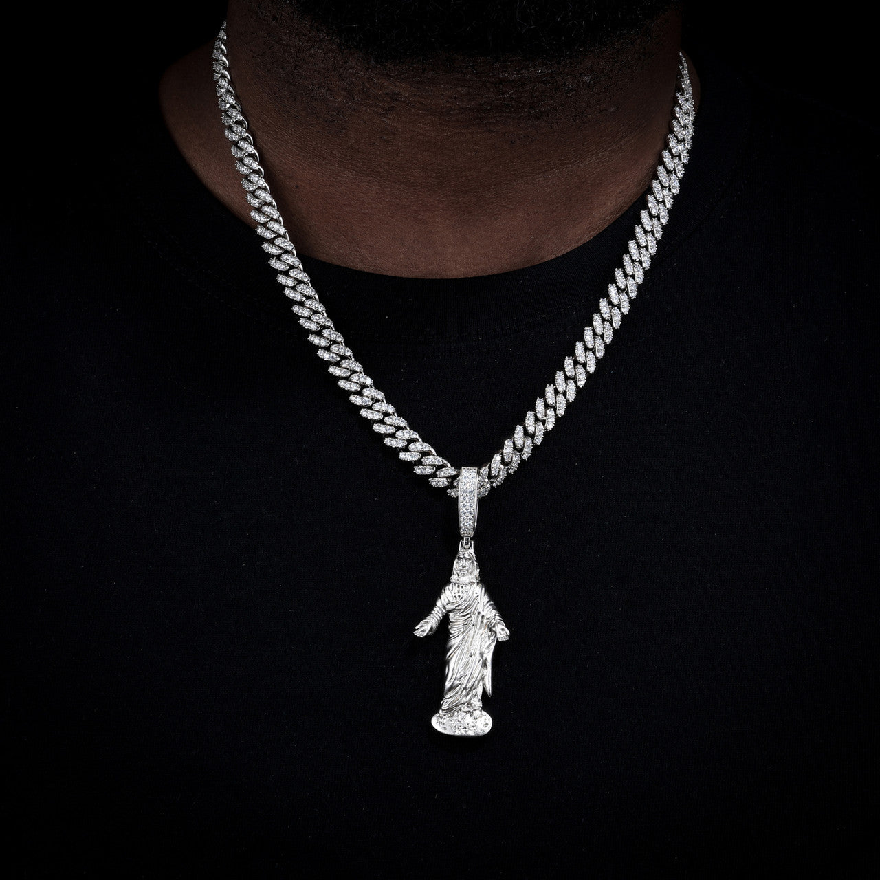 Thou Art Jesus | Hip Hop 18K Gold 925 Sterling Silver Moissanite Diamond Jesus Piece Pendant Chain
