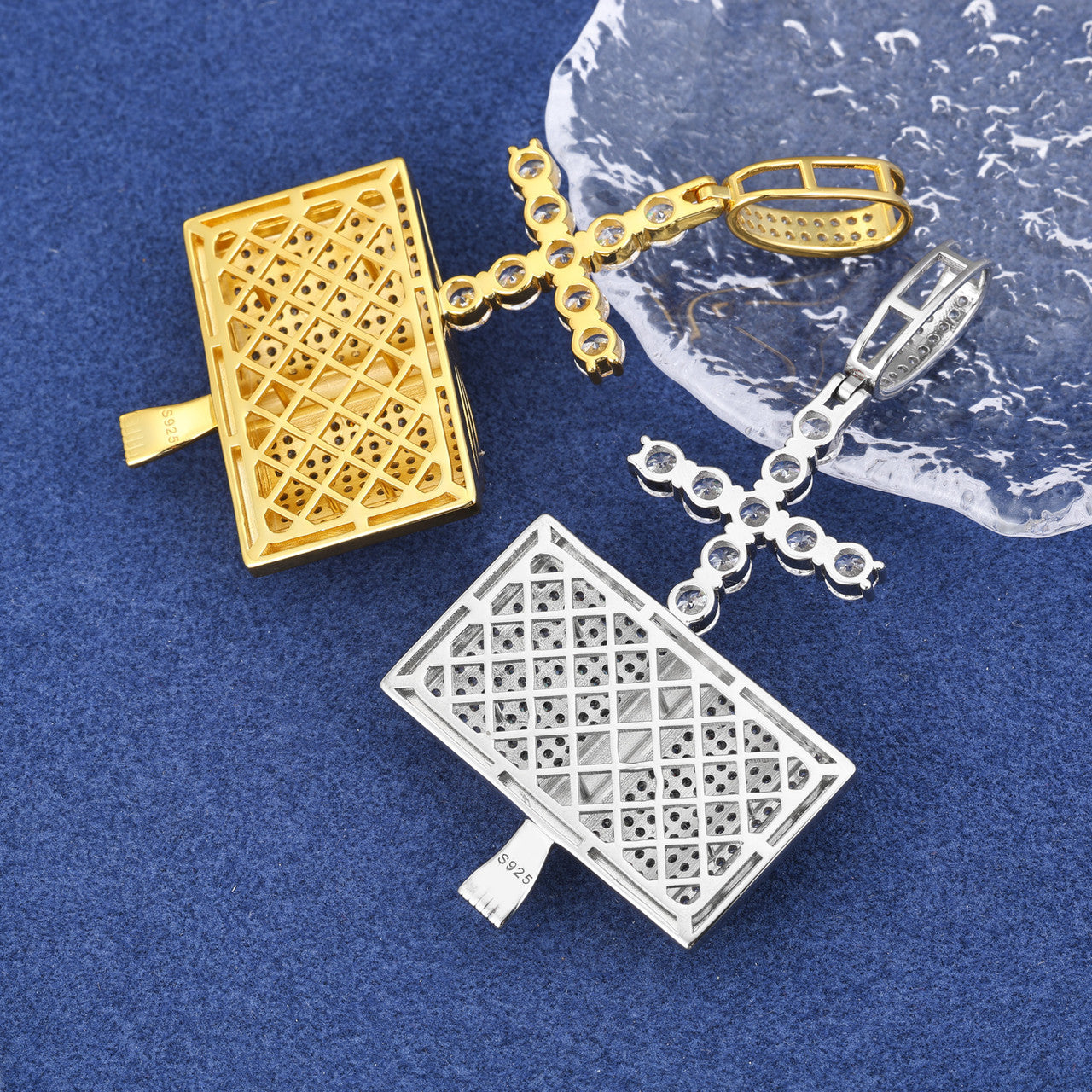 Divine Blessings  | S925 Solid Iced Blinged Out Moissanite Cross Bible Prayer Pendant