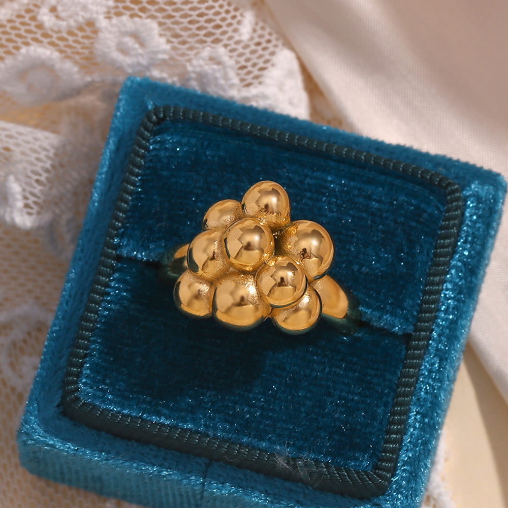 18k Gold Round Bubble Stainless Steel Water Resistant Bubbly Personality Jewelry