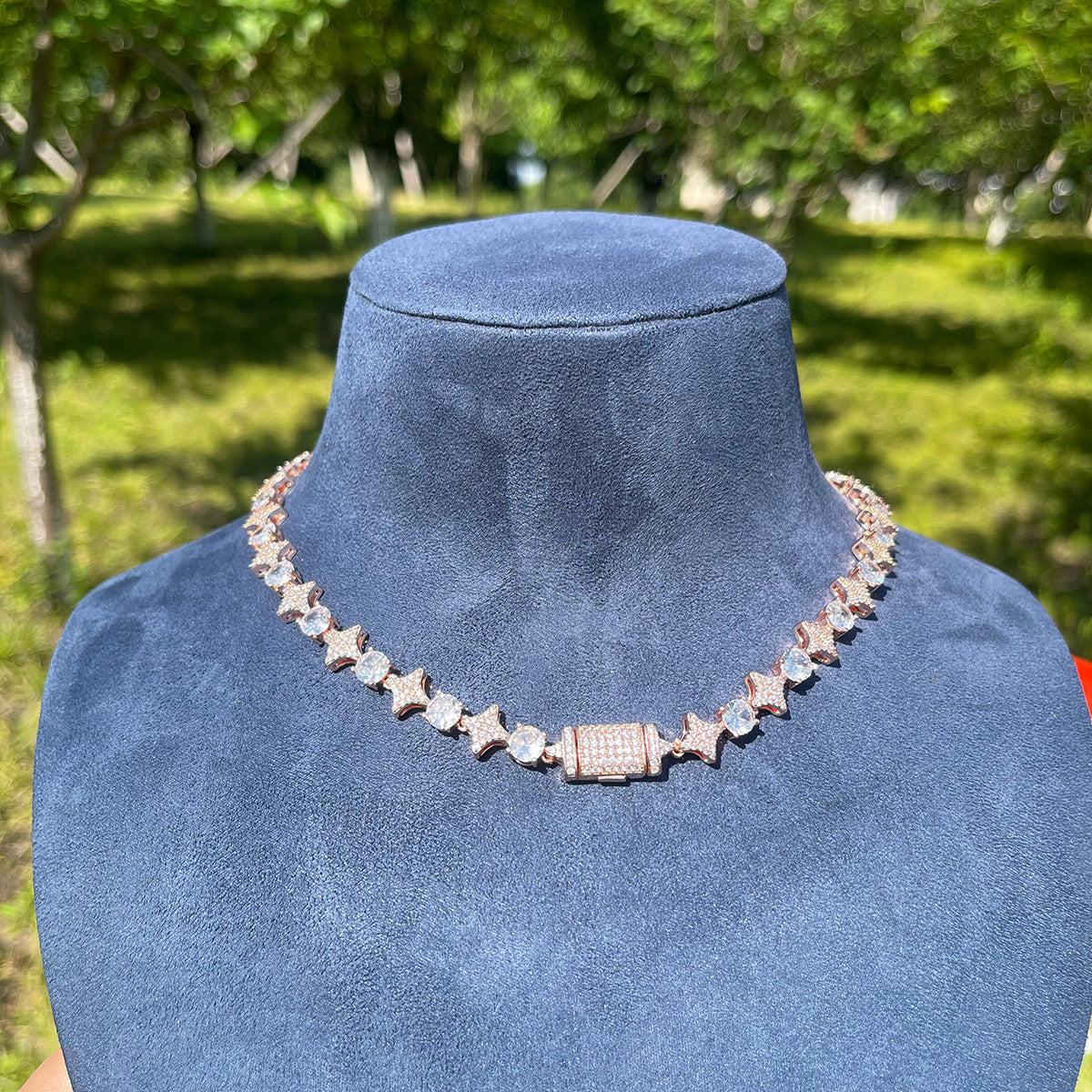 Super Star VVS Diamond Cz Link 24k Gold 925 Silver Hip Hop Chain Necklace