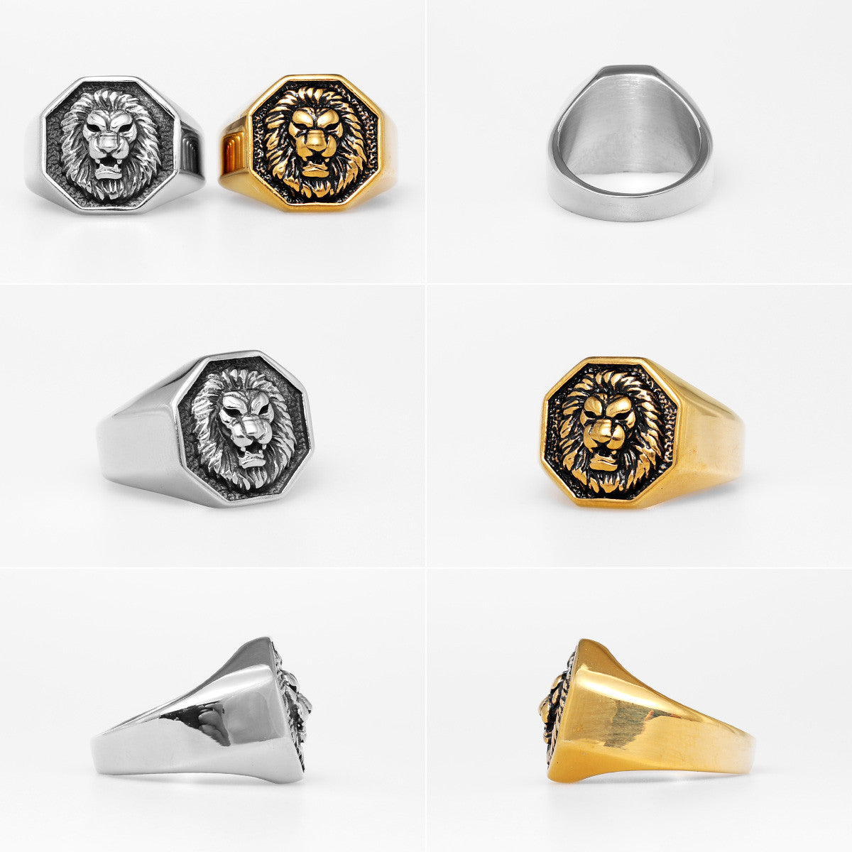 Lion King | 14k Gold Over No Fade Stainless Steel Alpha Lion Hip Hop Ring