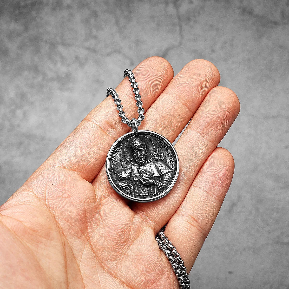 St.Francis  | No Fade Stainless Steel Circle Cross Of Protection Pendant