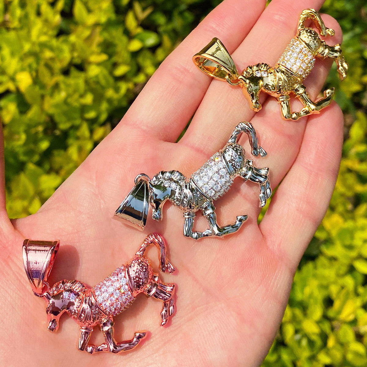 The Mechanical Stallion | VVS Diamond CZ Stone Steam Punk Hip Hop Horse Pendant