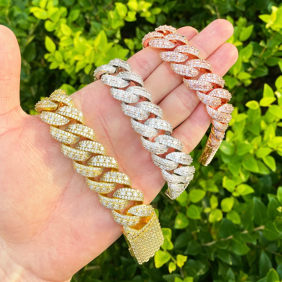 The Slab | VVS Diamond CZ Iced Pieces 4 Prong Set Hip Hop Cuban Link Bracelet