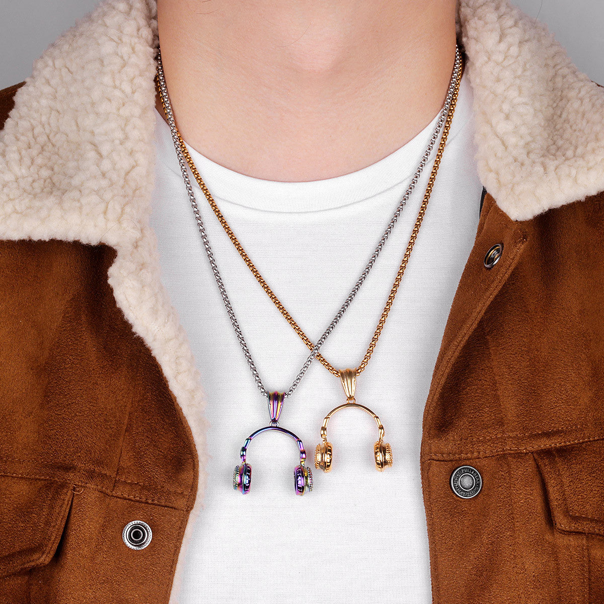 Headset Earphones | 316L No Fade 14k Gold Stainless Steel Hip Hop Pendant Chains