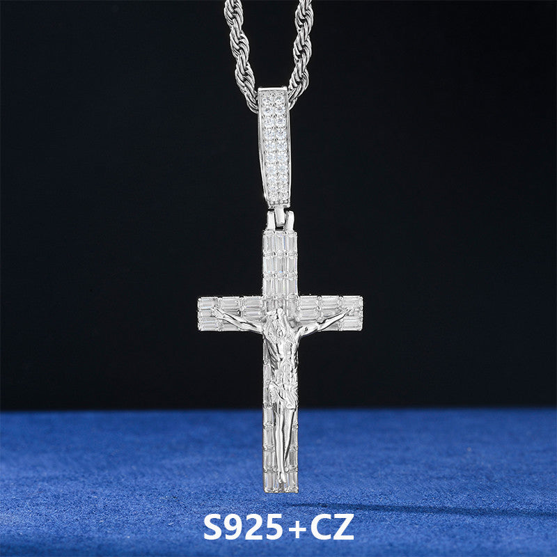 Luxury Cross | DVVS Baguette Moissanite Diamond Sterling Silver Hip Hop Jesus Piece