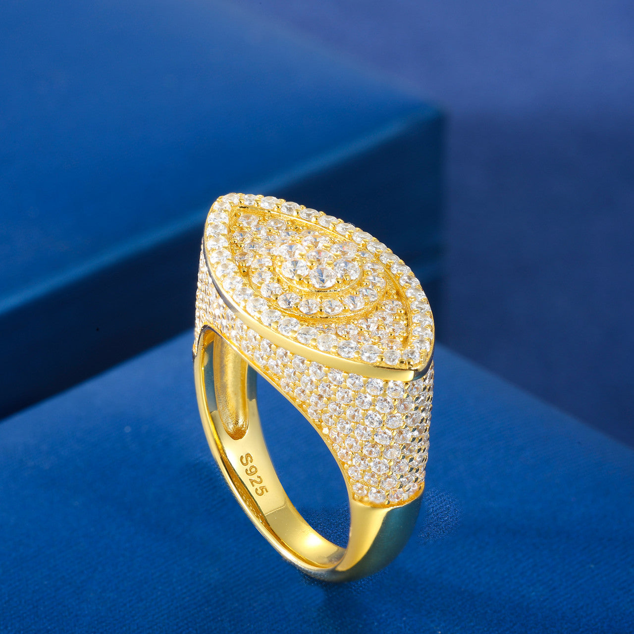 Turkish Evil Eye | Solid 925 Sterling Silver Moissanite Diamond All Seeing Eye Rings