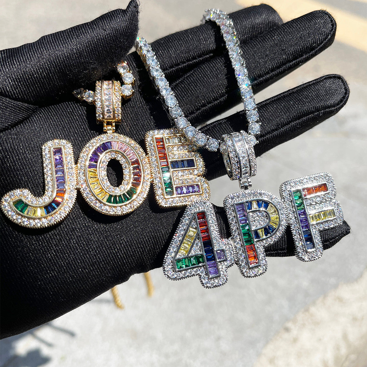 Candy Coated | Colorful Baguette Custom Made Iced Blinged Out Pendants