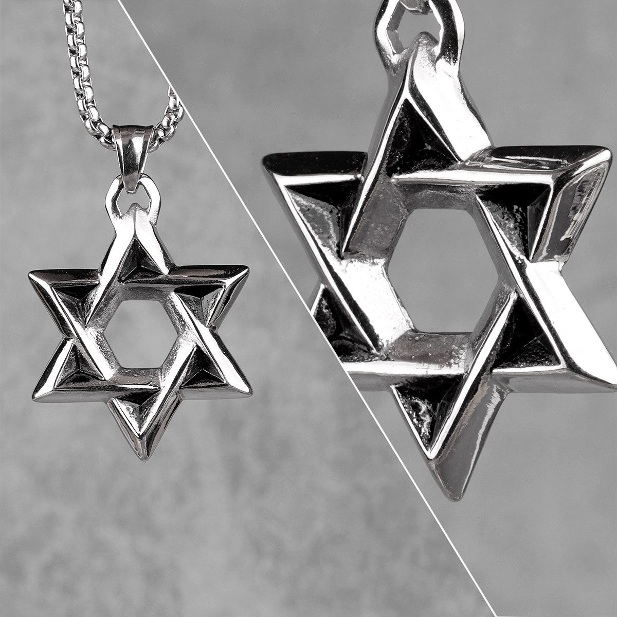 Star Of David | Judaism Hexagram 316L No Fade Stainless Silver Pendant