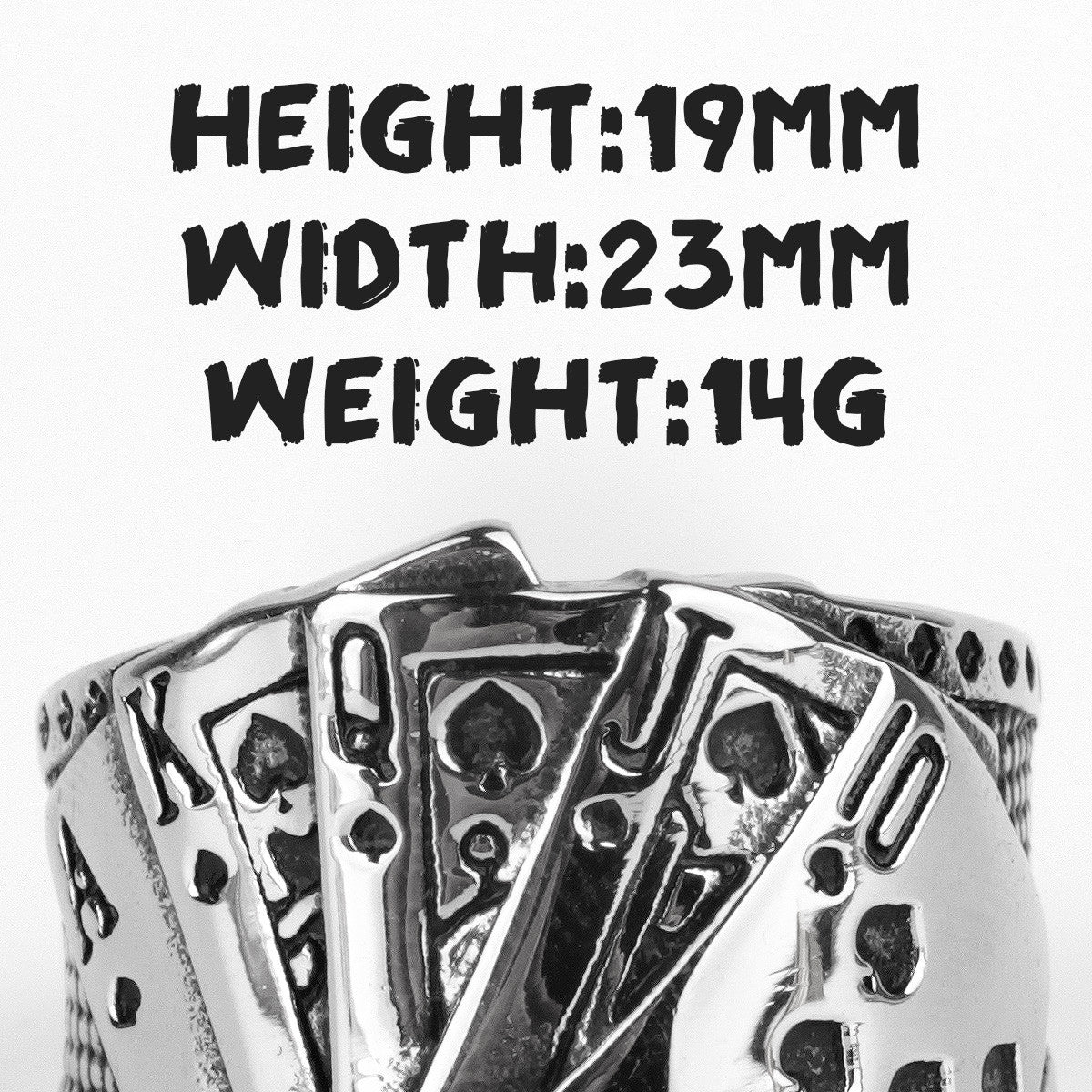Straight Flush | 316L No Fade Stainless Steel Poker Hand Hip Hop Rings