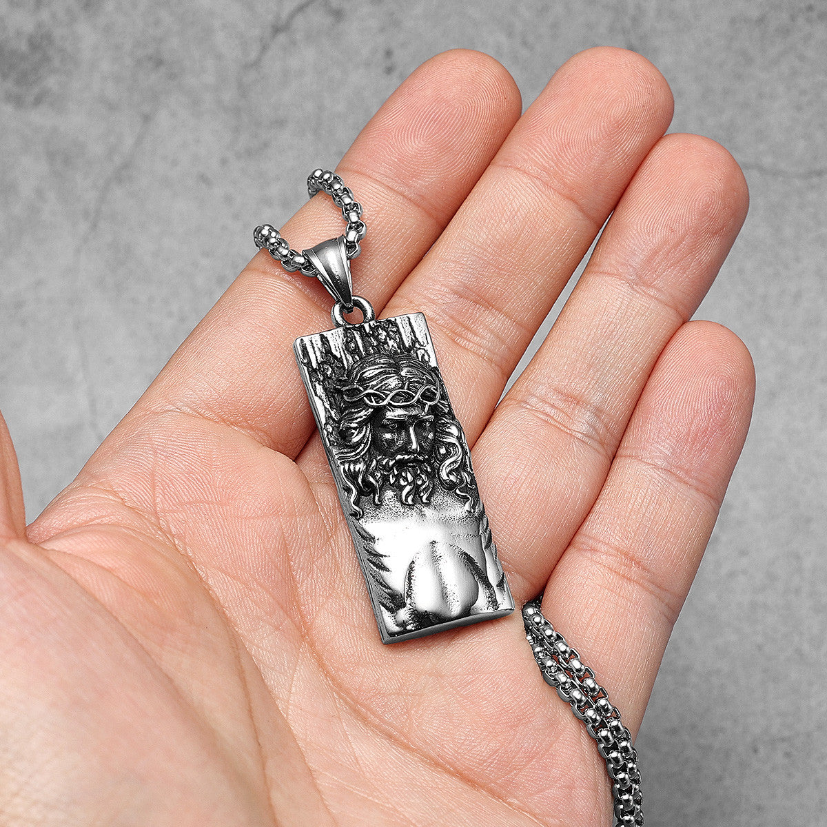 Jesus | 316L No Fade Stainless Steel Jesus Pressed Down Street Style Pendant