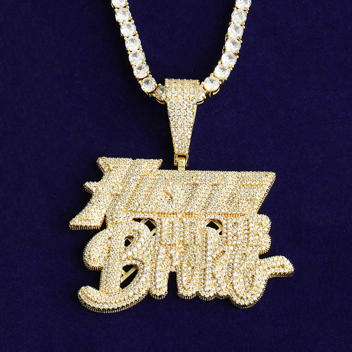 Hustle Or Be Broke | Iced Blinged Out Luxury VVS Diamond CZ Hip Hop Pendant