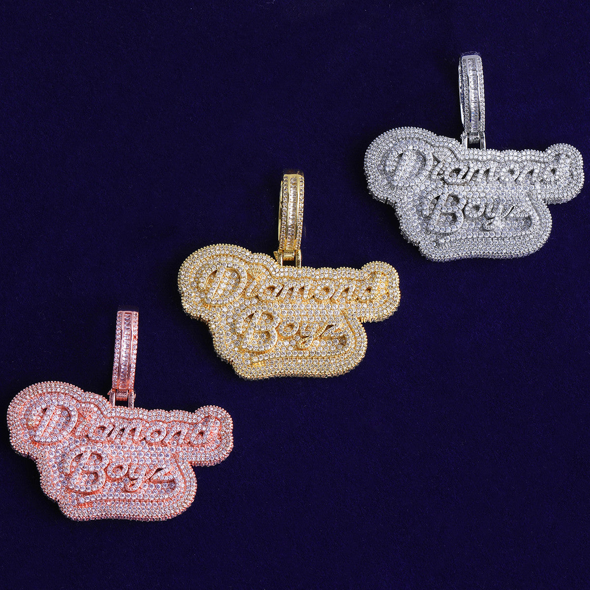 Diamond Boyz | VVS Diamond CZ 24k Silver Rose Gold Iced Blinged Out Pendant