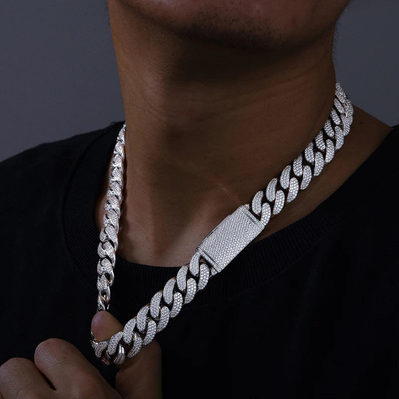 Cuban Luxury | 6mm -12mm Iced Blinged Out Moissanite Diamond 925 Silver Miami Cuban Link Chain