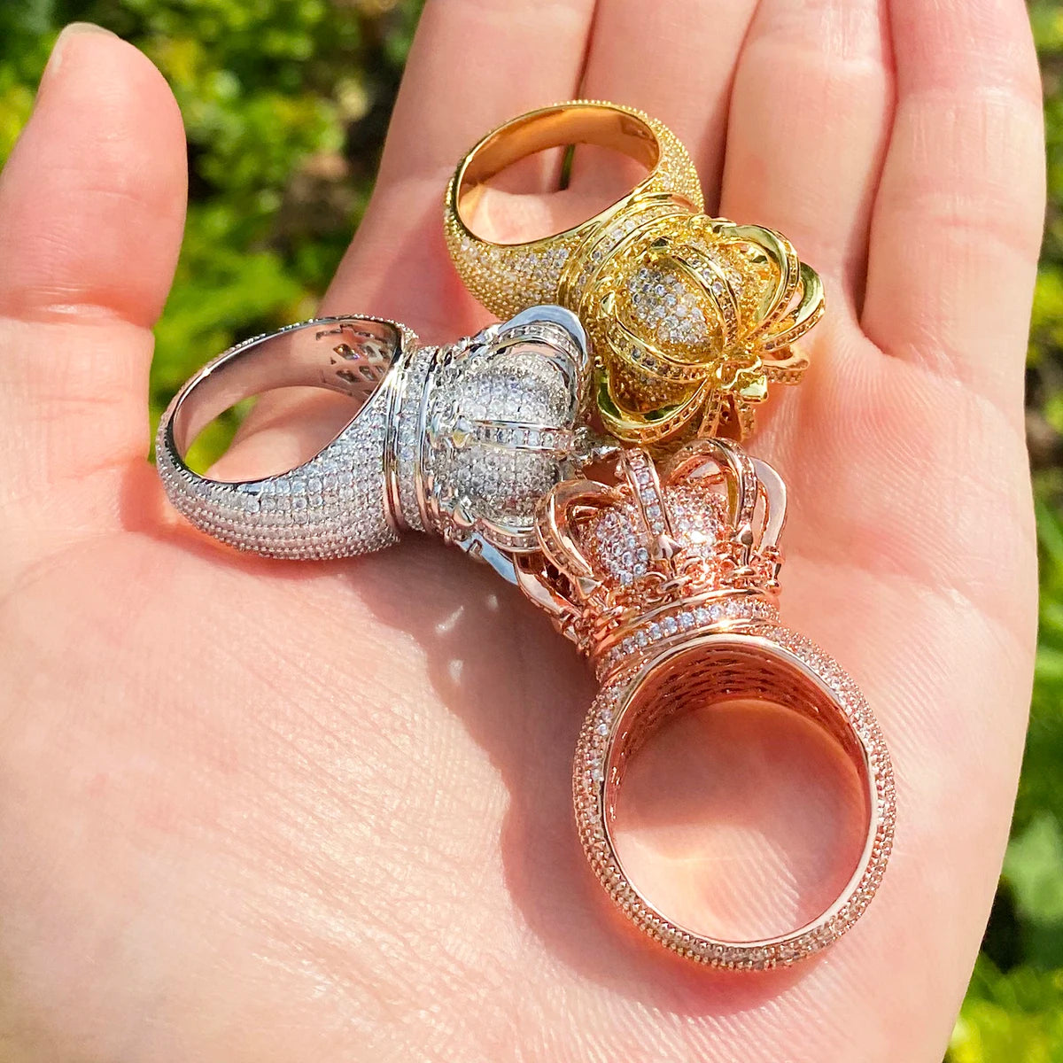 The Sovereign  | Iced Bling Out VVS Diamond CZ Prong Set Crown Hip Hop Rings