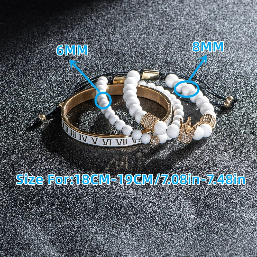 The Untouchable | VVS Diamond CZ Crown Luxury 3 Piece Hip Hop Bracelet Set