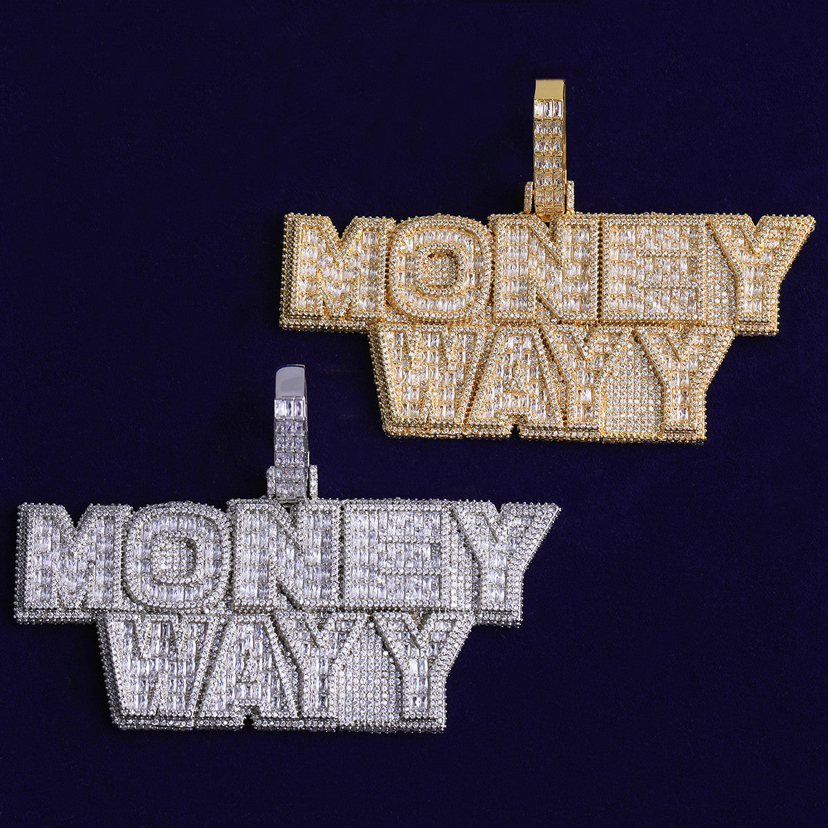 Money Maker | VVS Diamond CZ Hip Hop Baguette 24k Rose Gold 925 Silver Custom Pendant