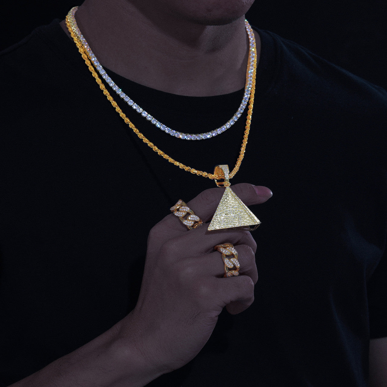 The Pyramid | Eye Of Horus Moissanite Diamond Solid 925 Hip Hop Pendant