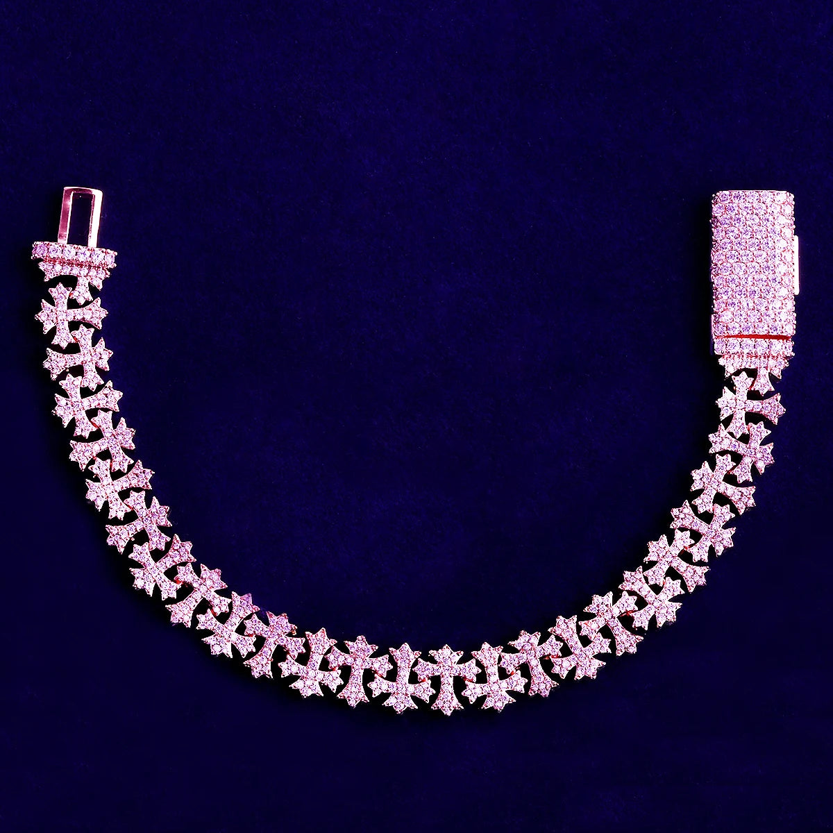 Criss Crossed | VVS Diamond CZ Cross Link Iced Blinged Out Hip Hop Bracelet