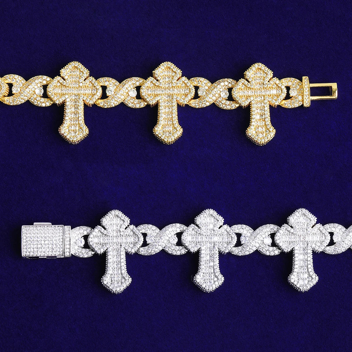 Infinity Passion Chain | VVS Diamond CZ 5AA+ Baguette Stone Cross Chain Necklace