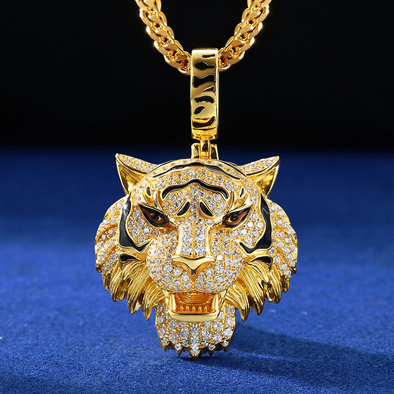 Tiger Pride | Sterling Silver Moissanite Diamond Luxury Hip Hop Iced 3D Tiger Pendant