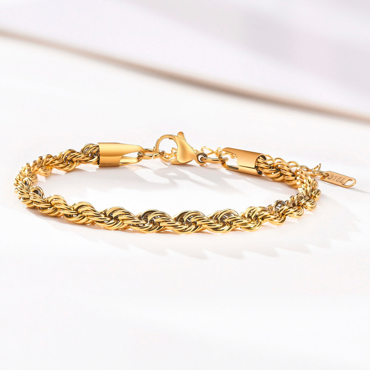 Classic Cuban Rope Link One Two Three Piece Gold Silver No Fade Stainless Steel Bracelet Sets