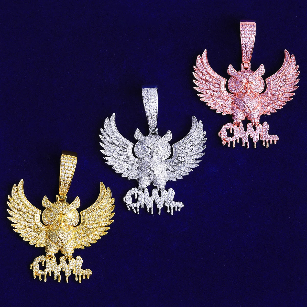 Wisdom Drip | VVS Diamond CZ Wise Owl Iced Blinged Out Pendant Chain