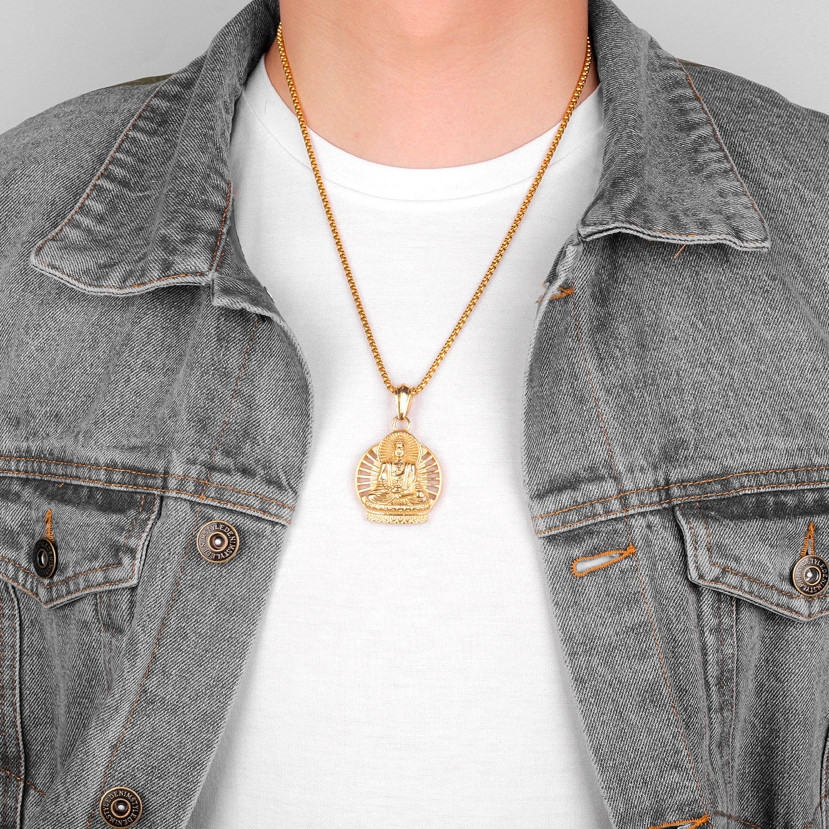 The Buddha | 14k Gold Over Solid Stainless Steel Buddhism Spiritual Pendant