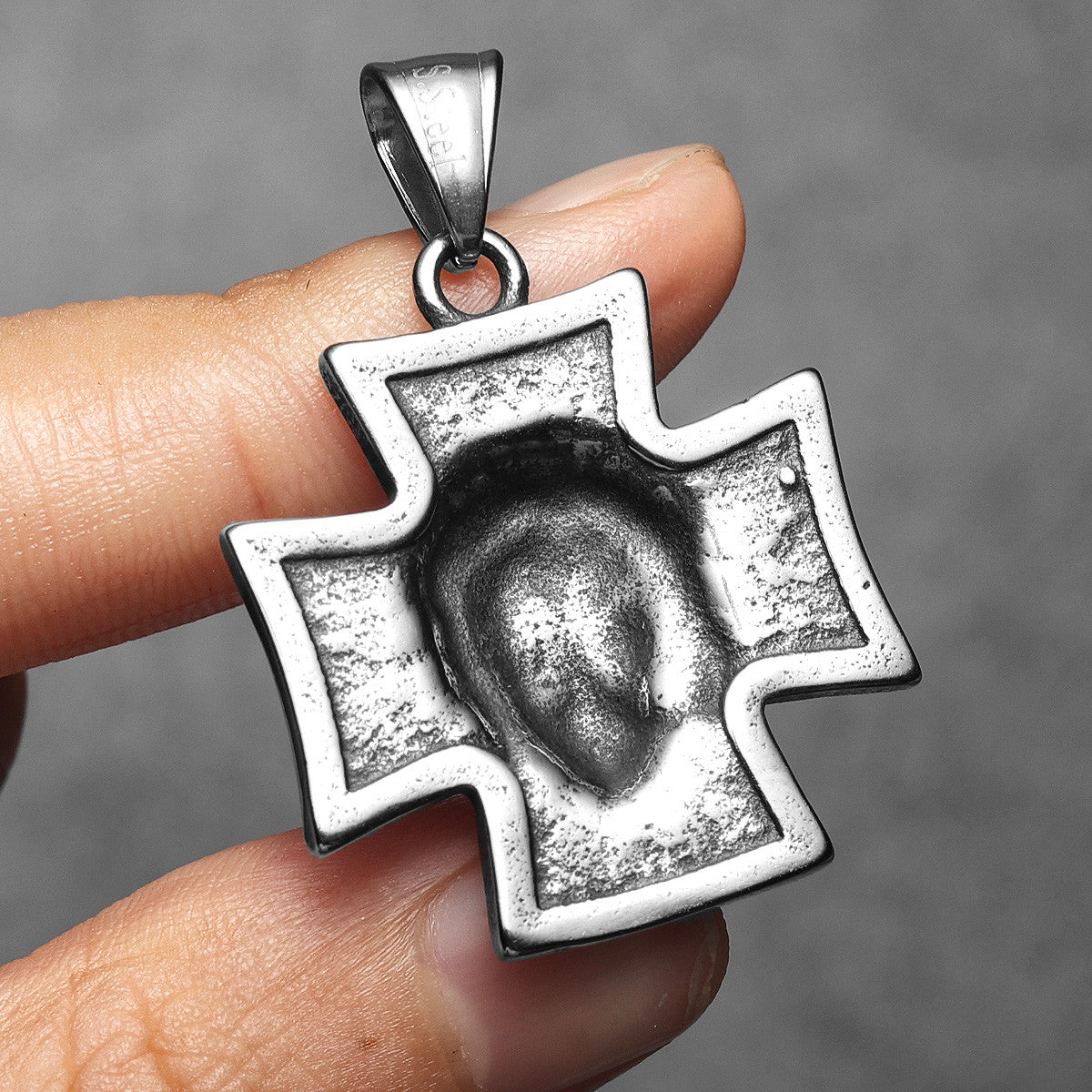 Jesus Cross | Solid Stainless Steel 3D Impression Christian Spiritual Pendant