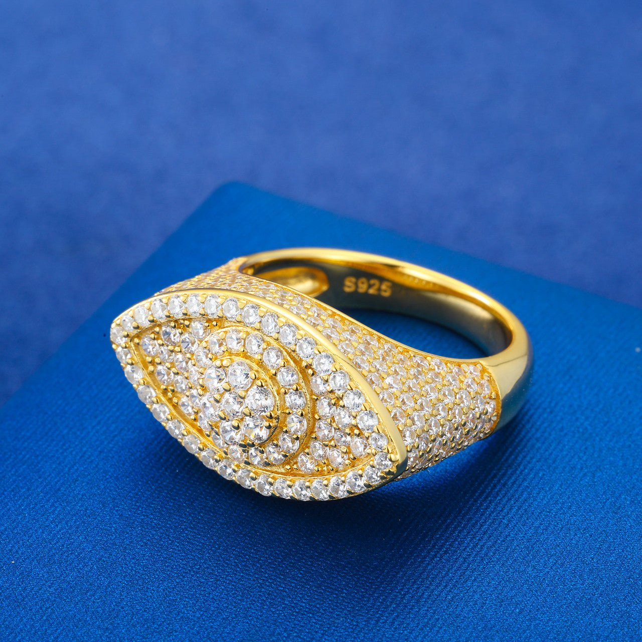 Turkish Evil Eye | Solid 925 Sterling Silver Moissanite Diamond All Seeing Eye Rings