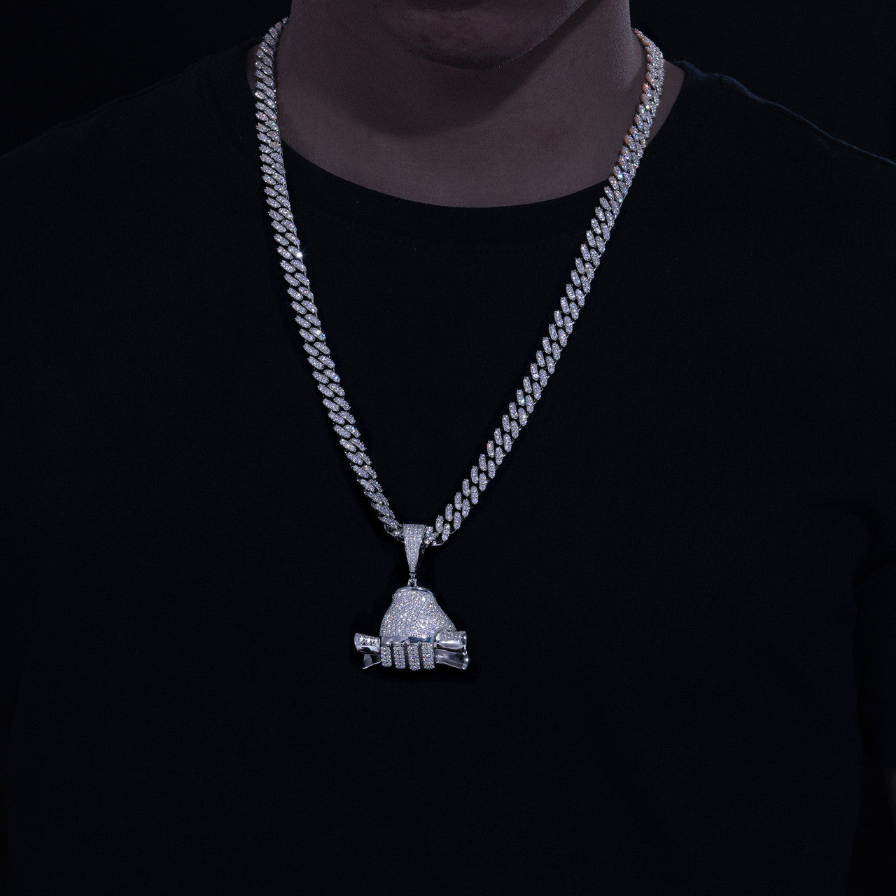 Fist Full | Sterling Silver VVS Diamond Money Hand Hip Hop Pendant
