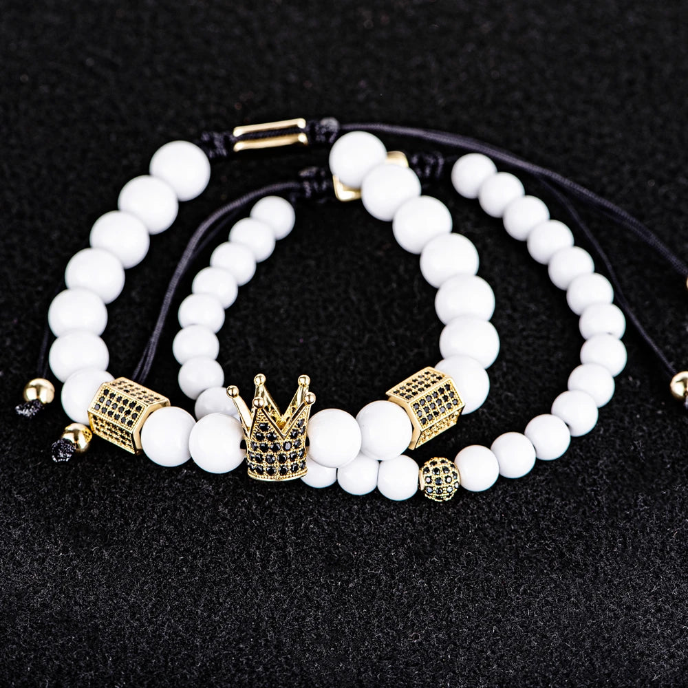 The Untouchable | VVS Diamond CZ Crown Luxury 3 Piece Hip Hop Bracelet Set