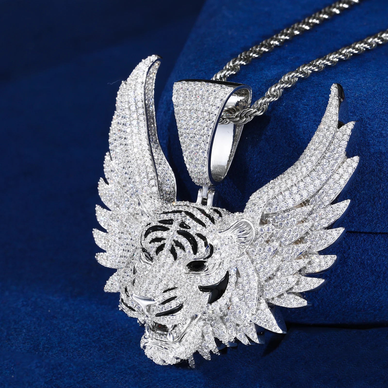 Show Your Stripes | Moissanite Diamond Iced Blinged Out Tiger Winged Hip Hop Pendant