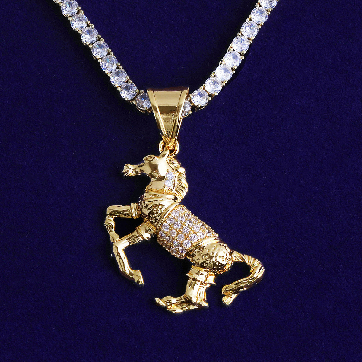 The Mechanical Stallion | VVS Diamond CZ Stone Steam Punk Hip Hop Horse Pendant