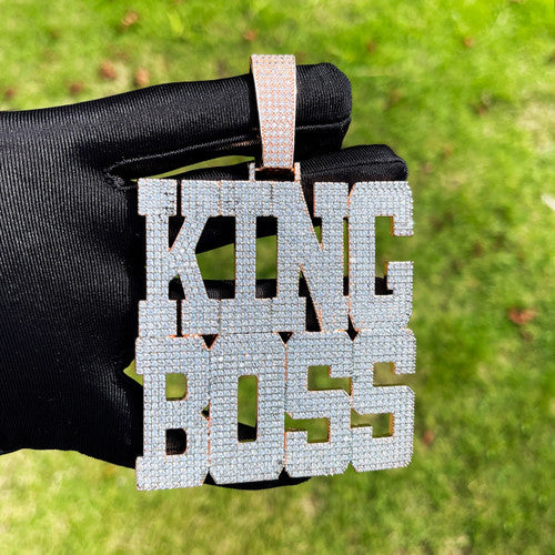 FlatLand  | Flat Squared Iced Block Retro Custom Name Plate Hip Hop Pendant