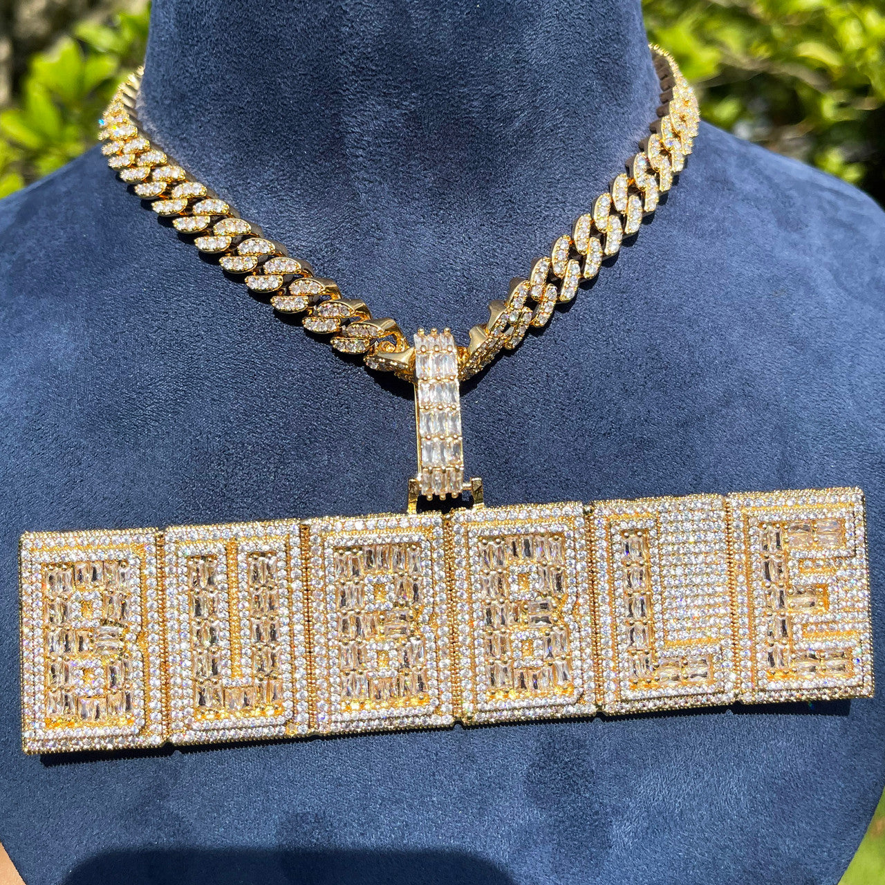 Boxed Baguettes | Four Prong Iced VVS Diamond CZ Custom Made Hip Hop Pendant