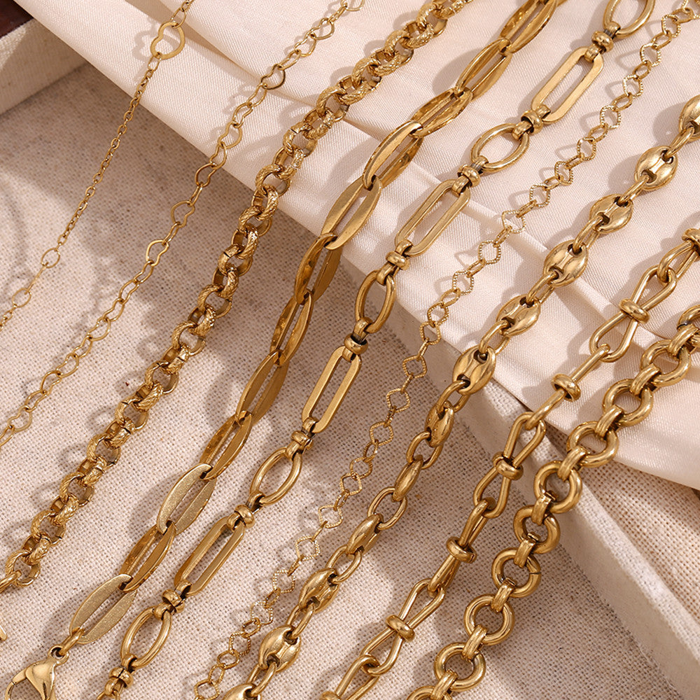 14k Gold Stainless Steel Waterproof 4/6/8/10mm Multi Size Stainless Steel Bow Tie Necklace