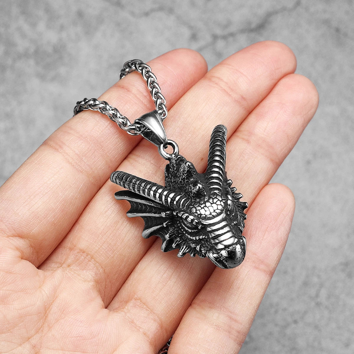 Heat Wave | Solid No Fade Stainless Steel Dragon Head Street Style Pendant