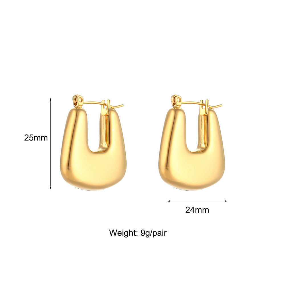 Dream | 18k Gold Over Solid Stainless Steel Waterproof Anti-allergenic Hoop Earrings