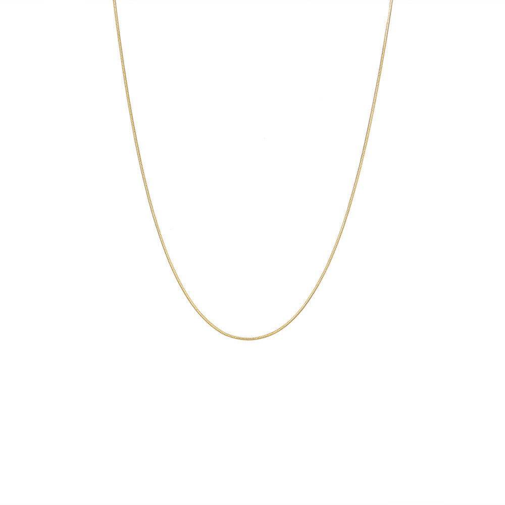 18k Gold Stainless Steel Waterproof Designer Thin Snake Chain Necklace