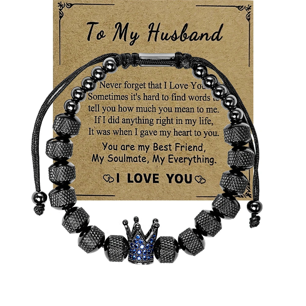 Blessings | VVS Diamond CZ 8MM Kings Crown Iced Blessings Gift Card Message Bracelet