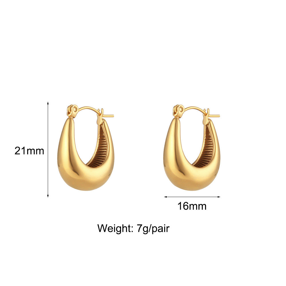 Dream | 18k Gold Over Solid Stainless Steel Waterproof Anti-allergenic Hoop Earrings