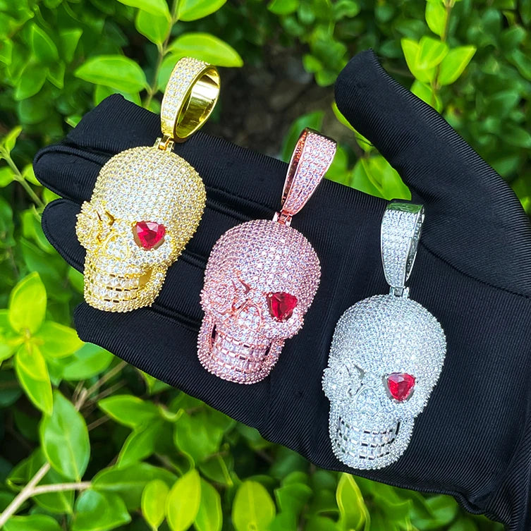 Life After Death | Rose Eye Skull VVS Diamond Cz Iced Blinged Out Pendant