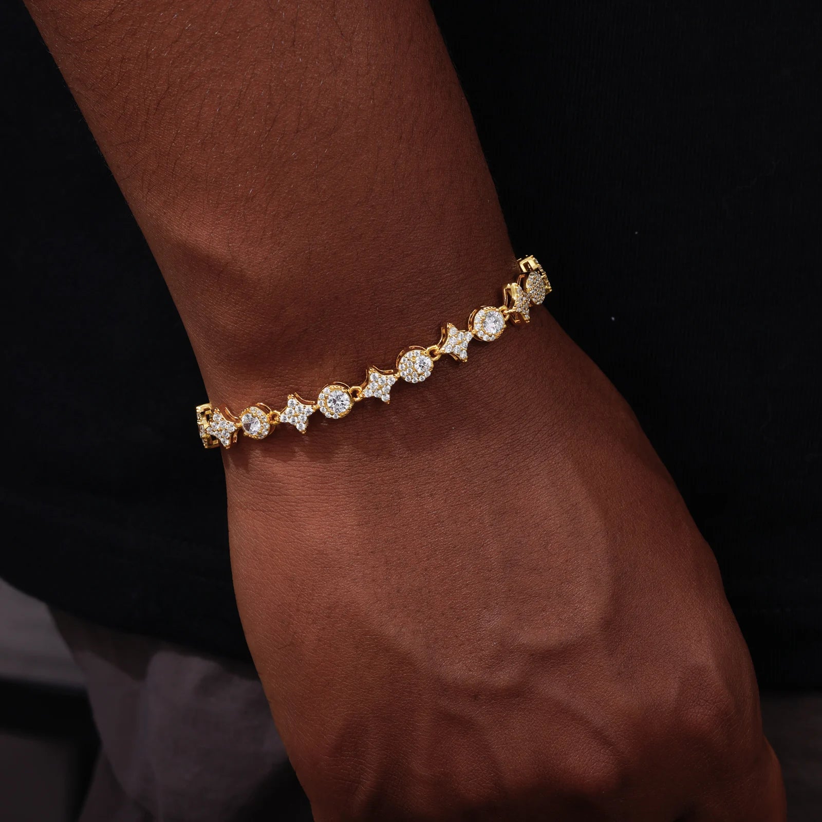 Stars Shine |  8mm Iced Blinged Out VVS Moissanite Diamond 925 Tennis Bracelet