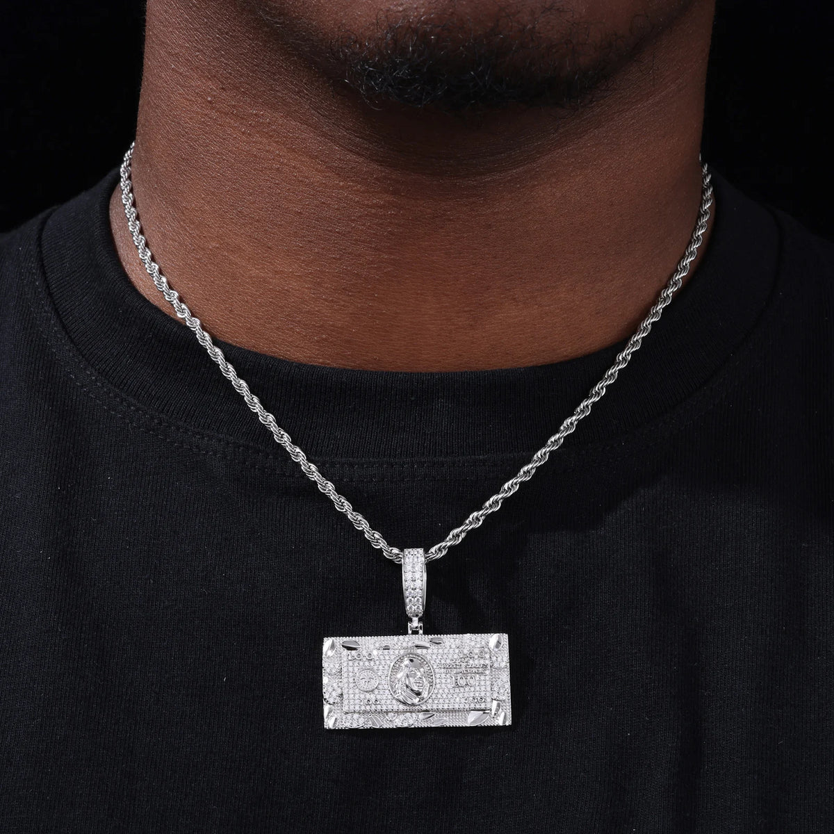 Dough Boy II | Big Dollars Moissanite Diamond VVS 100 Dollar Bill Hip Hop Pendant