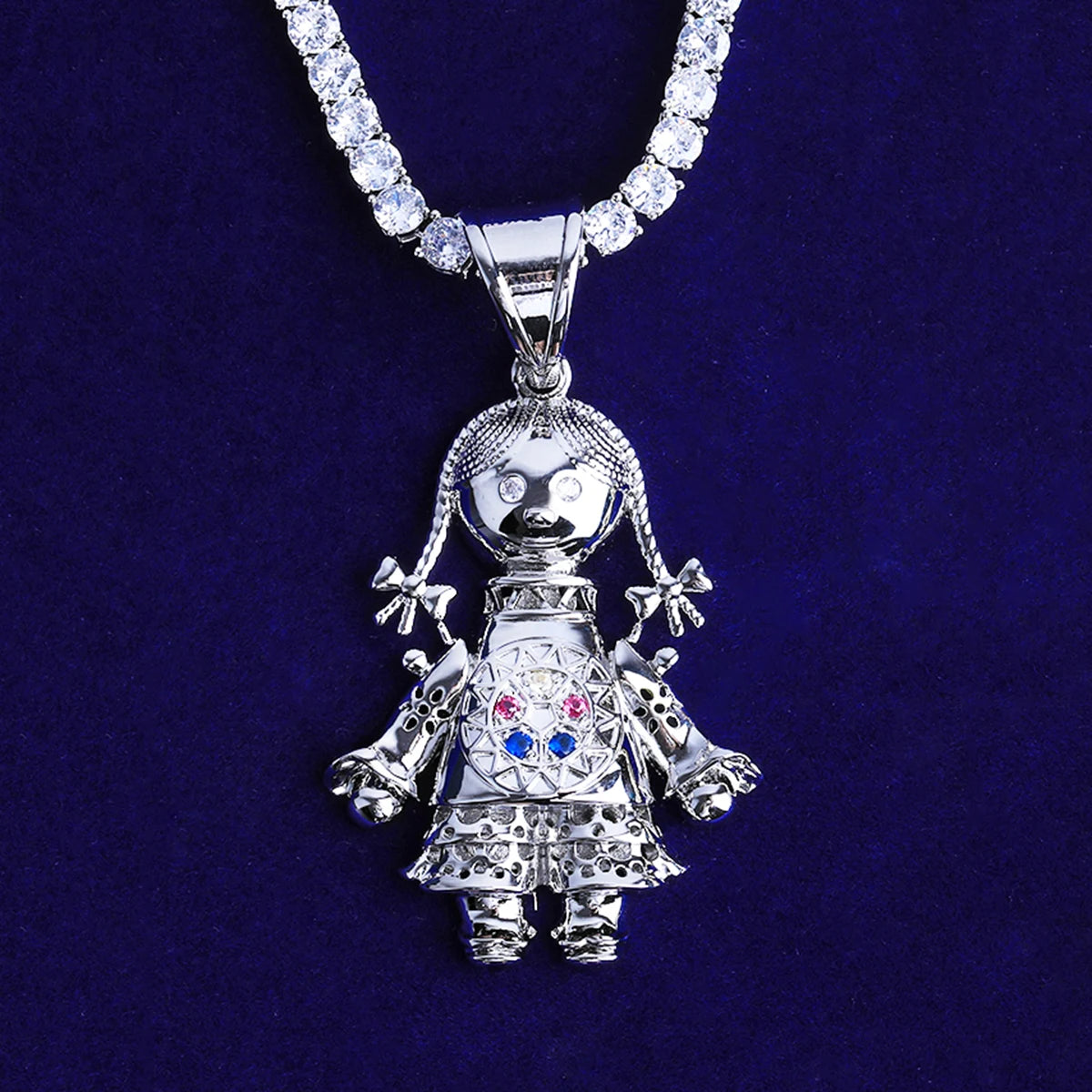 Rag Doll | VVS Diamond CZ Steam Punk Rag Doll Street Wear Bling Pendant