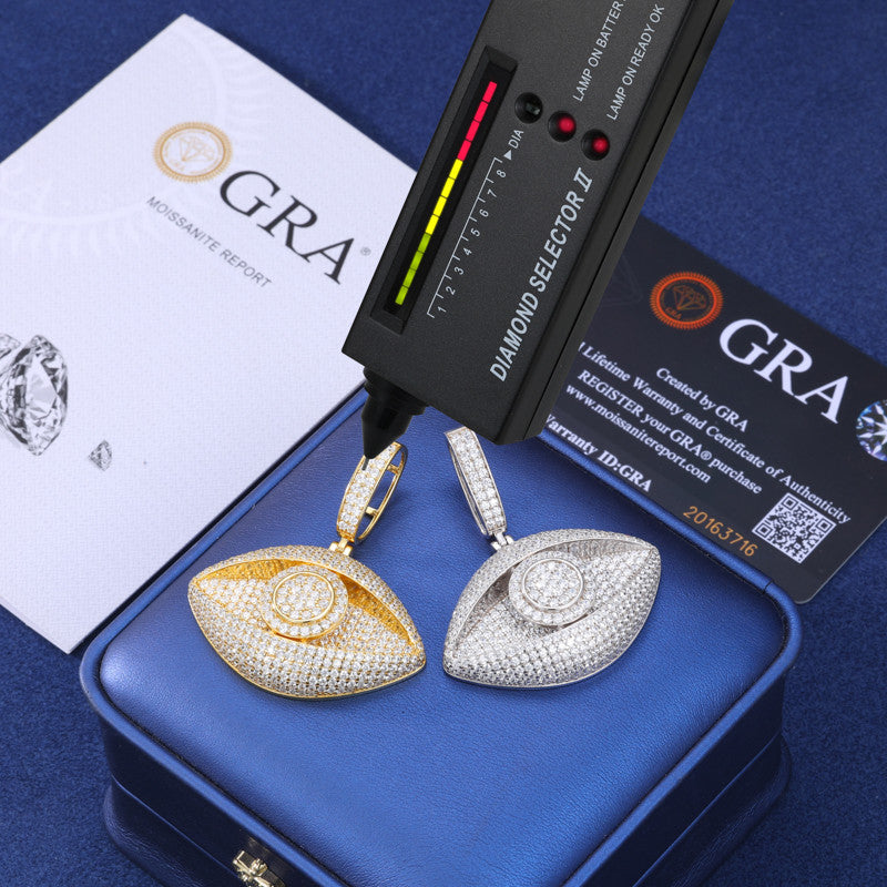 VVS Evil Eye | Moissanite Diamond Sterling Silver Hip Hop Pendant Chain