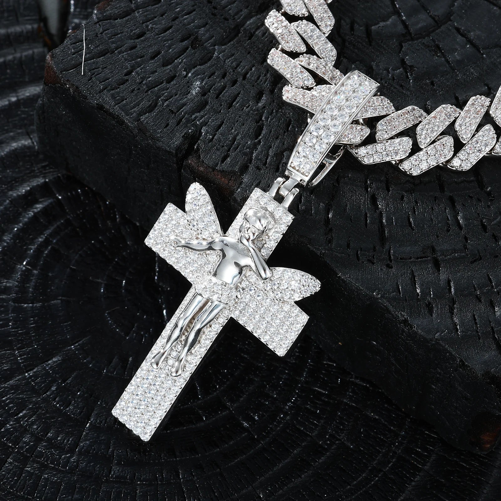 All Seeing Cross | 925 Sterling Silver D VVS1 Moissanite All Seeing Eye Hip Hop Cross Pendant